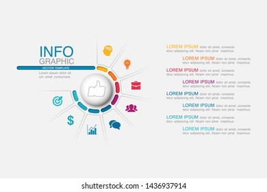 Vector infographic circular  diagram, template for business, presentations, web design,  8  options.
