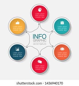 Vector infographic circular  diagram, template for business, presentations, web design,  6 options.