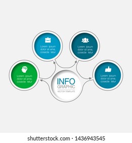 Vector infographic circular  diagram, template for business, presentations, web design, 4  options.