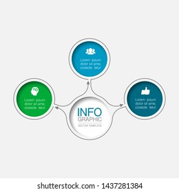 Vector infographic circular  diagram, template for business, presentations, web design, 3  options.