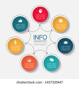 Vector infographic circular  diagram, template for business, presentations, web design, 7 options.