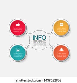 Vector infographic circular  diagram, template for business, presentations, web design, 4  options.