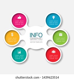 Vector infographic circular  diagram, template for business, presentations, web design, 6  options.