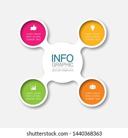 Vector infographic circular  diagram, template for business, presentations, web design, 4  options.