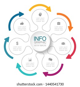 Vector infographic circular  diagram, template for business, presentations, web design, 7  options.