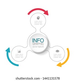 Vector infographic circular  diagram, template for business, presentations, web design, 3  options.