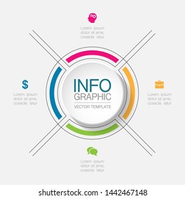 Vector infographic circular  diagram, template for business, presentations, web design, 4  options.