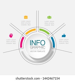 Vector infographic circular  diagram, template for business, presentations, web design, 4  options.