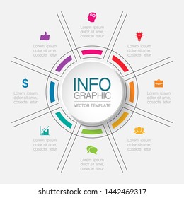 Vector infographic circular  diagram, template for business, presentations, web design, 8  options.