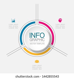 Vector infographic circular  diagram, template for business, presentations, web design, 3 options.