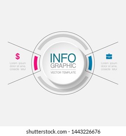 Diagrama circular de infografía vectorial, plantilla para negocios, presentaciones, diseño web, 2 opciones.