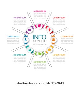 Vector infographic circular  diagram, template for business, presentations, web design, 8 options.