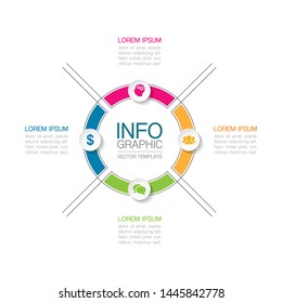 Vector infographic circular  diagram, template for business, presentations, web design, 4 options.