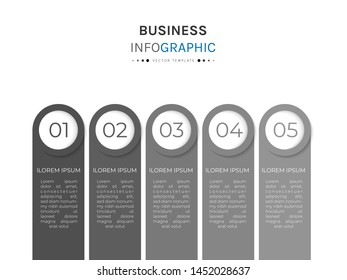 Vector infographic circular diagram, template for business, presentations, web design. Timeline circle infographic template with 5 options or steps. Eps10 Vector