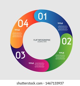 Vector infographic circular diagram, template for business, presentations, web design, 4 options.