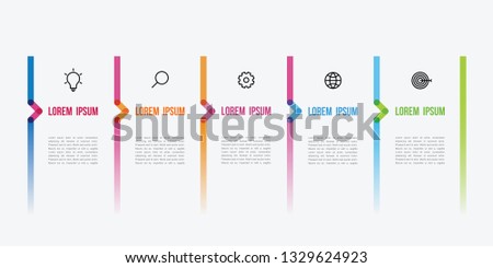 vector infographic color line design with icons and 5 options