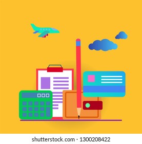 vector infographic with colored business icons