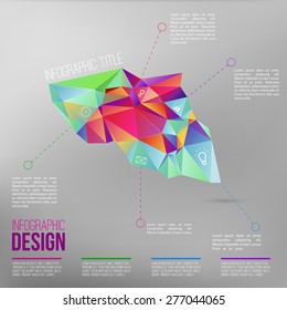 Vector infographic with colorful abstract 3d figure for your business.