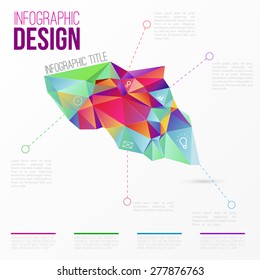 Vector infographic with colorful abstract 3d figure.EPS10