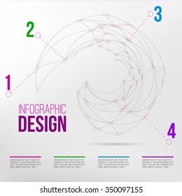 Vector infographic with colorful abstract 3d connection  figure.EPS10