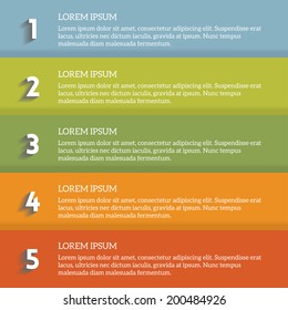 Vector infographic colorful numbered list