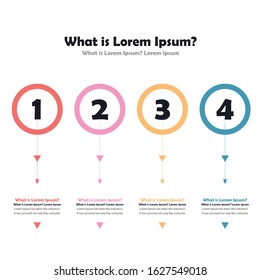 Vector Info-graphic Colourful line design with icons and 4 options or steps. Info-graphics for business concept. Can be used for presentations banner, workflow layout, process diagram, flow chart, inf
