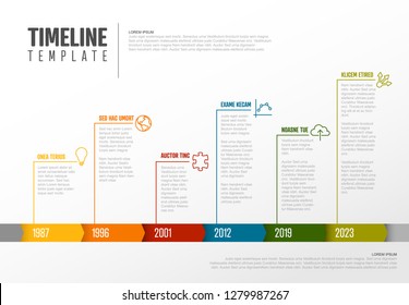 Vector Infographic Company Milestones Colorful Timeline Template 
