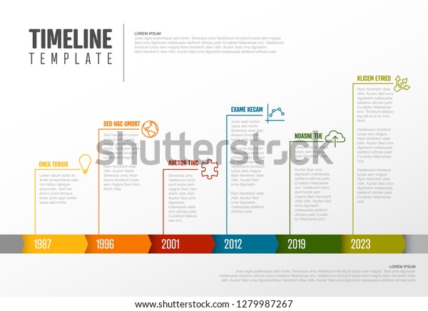 Vector Infographic Company Milestones Colorful Timeline Stock Vector ...