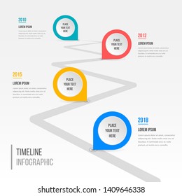 
Vector infographic for company milestones. timeline design template with pointers