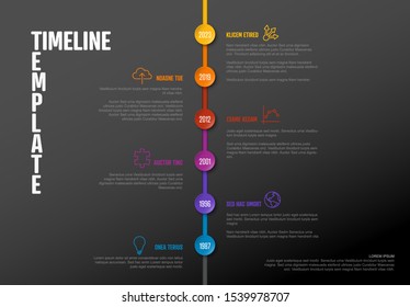 Vector Infographic Company Milestones Timeline Vertical Template