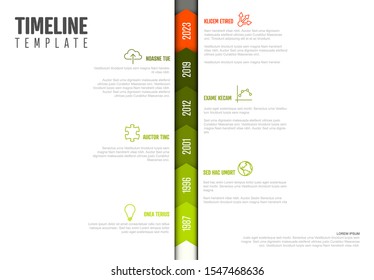 Vector Infographic Company Milestones Timeline Vertical Template