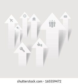 Vector infographic composition with arrows.
