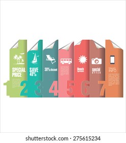Vector infographic composition with banners and traveling icons
