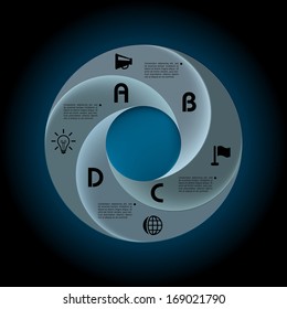 Vector infographic composition with business icons.