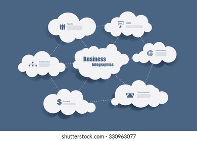 Vector infographic composition with business icons.