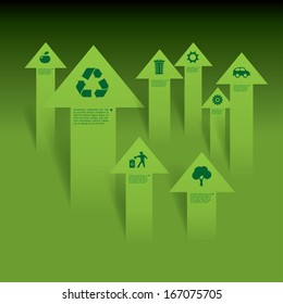 Vector infographic composition with eco icons.