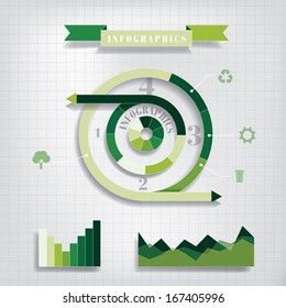 Vector infographic composition with eco icons.