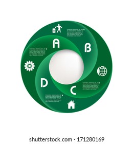 Vector infographic composition with eco icons.