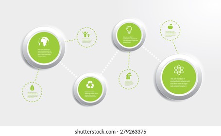 Vector infographic composition with eco icons.
