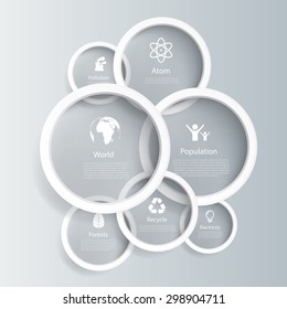 Vector infographic composition with eco icons.