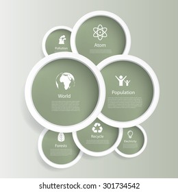 Vector infographic composition with eco icons.