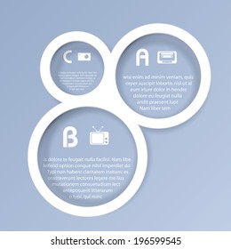 Vector infographic composition with media icons.