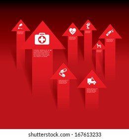 Vector infographic composition with medic icons.