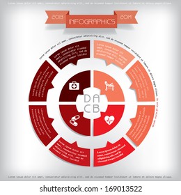 Vector infographic composition with medic icons.
