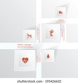 Vector infographic composition with medic icons.