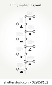 Vector infographic composition with oil industry icons.
