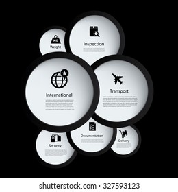 Vector infographic composition with shipping icons.