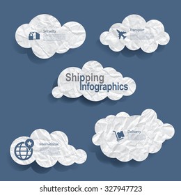 Vector infographic composition with shipping icons.