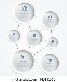 Vector infographic composition with shipping icons.