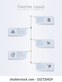 Vector infographic composition with shipping and transport icons.